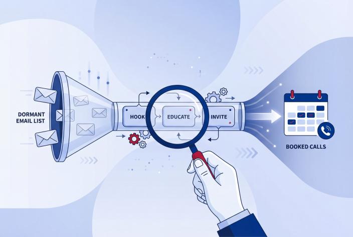 Feature graphic for Why Your Email Follow-Up Sequence Isn't Booking Calls and How to Fix It in One Afternoon. Most coaches have an email list but no real follow-up system, so leads go cold. Here's how to fix it.