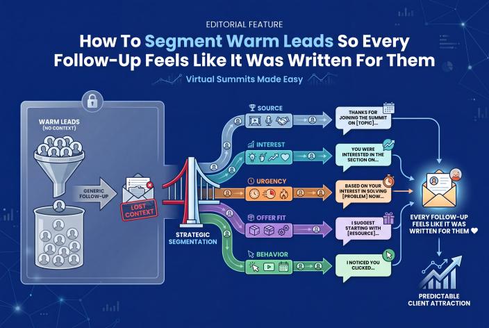 Feature graphic for How To Segment Warm Leads So Every Follow-Up Feels Like It Was Written For Them. Learn how to segment warm coaching leads so your follow-up feels personal, timely, and easier to manage.
